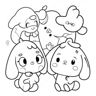 Page A Colorier De Cinnamoroll Avec Des Amis 3292-1078