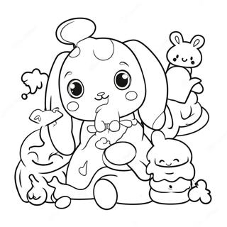 Page A Colorier De Cinnamoroll Avec Des Amis 3292-1080