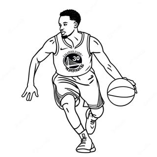 Page A Colorier De Steph Curry Dribblant Le Ballon 32985-7198