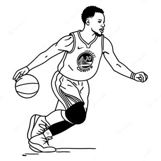 Page A Colorier De Steph Curry Dribblant Le Ballon 32985-7199