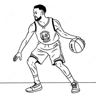 Page A Colorier De Steph Curry Dribblant Le Ballon 32985-7200