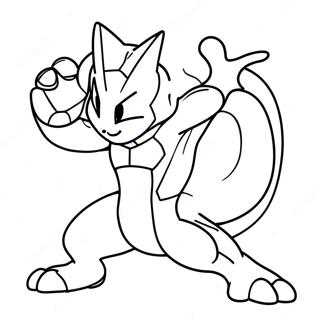 Page A Colorier De Mewtwo En Pose De Combat 33073-7214