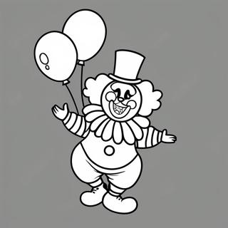 Page A Colorier Dun Clown Ludique Avec Des Ballons 33537-7317