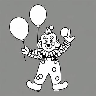 Page A Colorier Dun Clown Ludique Avec Des Ballons 33537-7318