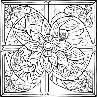 Page A Colorier De Fleur En Vitrail Complexe 33715-7357