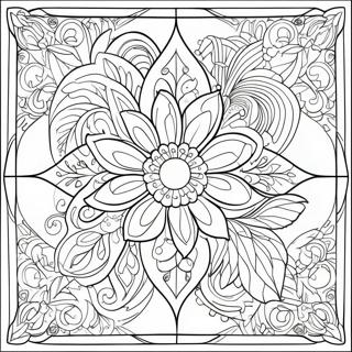 Page A Colorier De Fleur En Vitrail Complexe 33715-7358