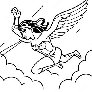 Page A Colorier De Wonder Woman Volant Dans Le Ciel 33796-7374