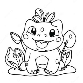 Page A Colorier De Bulbasaur Heureux Avec Un Grand Sourire 34160-7457