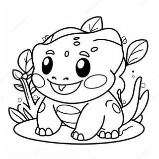 Page A Colorier De Bulbasaur Heureux Avec Un Grand Sourire 34160-7458