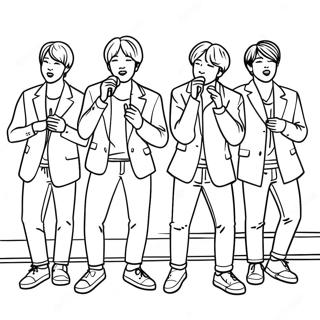 Membres De Bts Chantant Sur Scene Page A Colorier 34435-7515