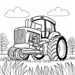 Tracteur John Deere Dans Un Champ Ensoleille Page A Colorier 34713-7574