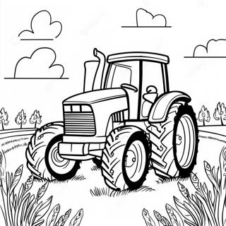 Tracteur John Deere Dans Un Champ Ensoleille Page A Colorier 34713-7575