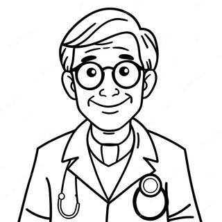 Medecin Amical Avec Un Stethoscope Page A Colorier 34798-7594