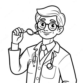 Medecin Amical Avec Un Stethoscope Page A Colorier 34798-7596