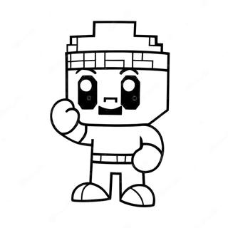 Personnage De Jeu Video Pixelise Page A Colorier 34968-7636