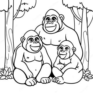 Page A Colorier De Lien Familial De Gorille 35157-7689