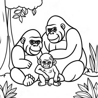 Page A Colorier De Lien Familial De Gorille 35157-7690