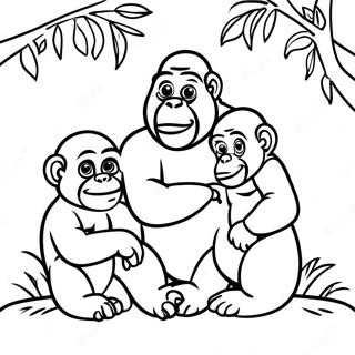 Page A Colorier De Lien Familial De Gorille 35157-7692