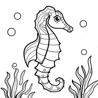 Page A Colorier Dun Hippocampe Majestueux Nageant 36139-7903