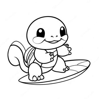 Squirtle Avec Une Planche De Surf Page A Colorier 36602 8012