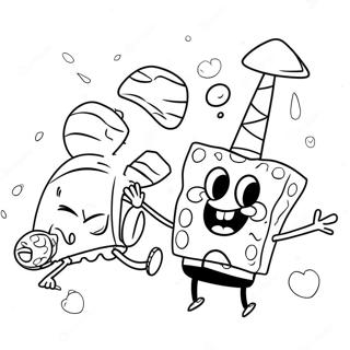 Page A Colorier De Spongebob Avec Ses Amis 3661-363