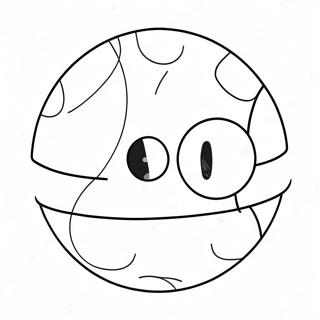 Mignonne Pokeball Avec Un Visage Souriant Page A Colorier 36786-8038
