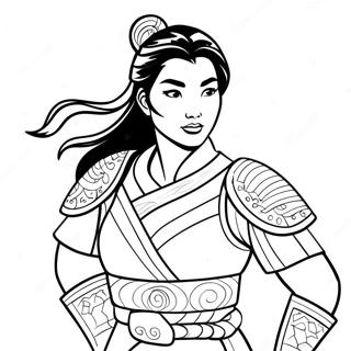 Page A Colorier De Mulan En Armure De Guerrier 37261-8134