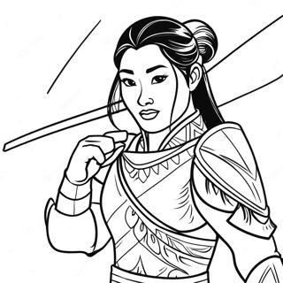 Page A Colorier De Mulan En Armure De Guerrier 37261-8135