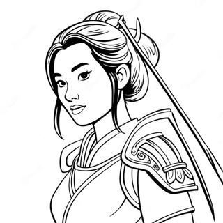 Page A Colorier De Mulan En Armure De Guerrier 37261-8136