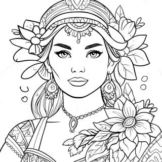Page A Colorier Disabela Avec De Belles Fleurs 3742-11