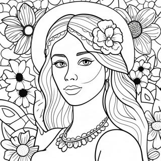 Page A Colorier Disabela Avec De Belles Fleurs 3742-12