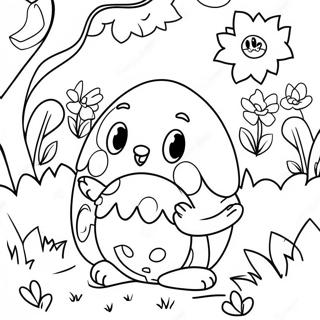 Page A Colorier De Chasse Aux Oeufs De Paques Coloree 380-2548