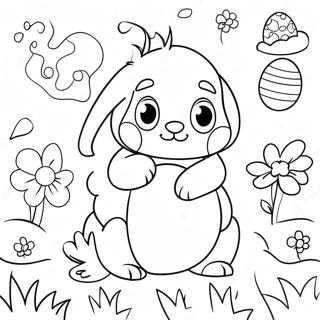 Page A Colorier De Fleurs De Printemps Et Oeufs De Paques 382-2416