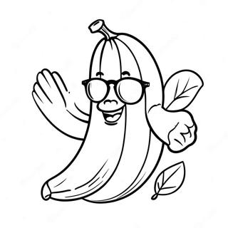 Page A Colorier De Banane Heureuse Avec Des Lunettes De Soleil 38735 8460