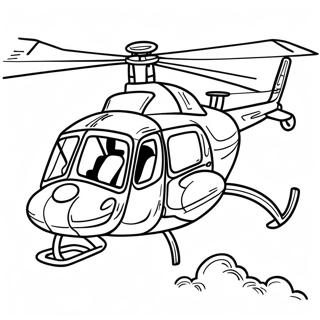 Page A Colorier Dhelicoptere Colore Volant Dans Le Ciel 38830-8475