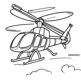 Page A Colorier Dhelicoptere Colore Volant Dans Le Ciel 38830-8476