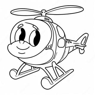 Page A Colorier Dhelicoptere Mignon Avec Pilote Souriant 38831-8478