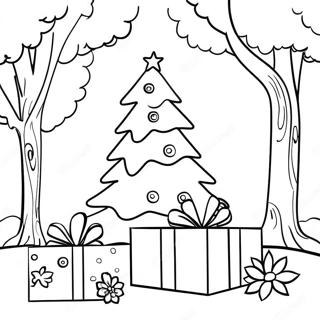 Giant Cadeau De Noel Sous Larbre Page A Colorier 39017 8521