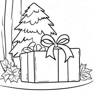 Giant Cadeau De Noel Sous Larbre Page A Colorier 39017 8524
