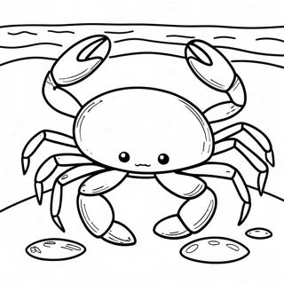 Crabe Realiste Sur Le Sable A Colorier 39195 8572