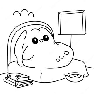 Gudetama Paresseux Au Lit A Colorier 39371-8599