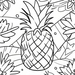 Ananas Avec Un Fond Tropical Page A Colorier 39914-8725