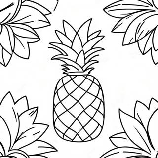 Ananas Avec Un Fond Tropical Page A Colorier 39914-8727