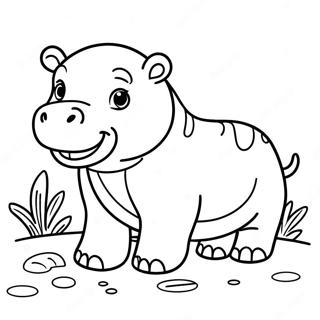 Bebe Hippopotame Joueur Page A Colorier 40449-8850