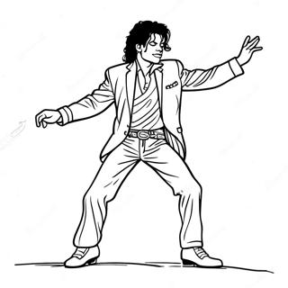 Michael Jackson Dansant En Moonwalk Page A Colorier 40543-8854