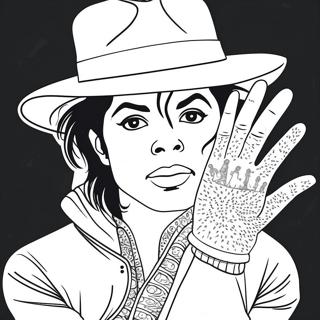 Michael Jackson Avec Un Gant Scintillant Page A Colorier 40544-8857