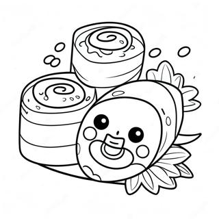 Sushi Pages À Colorier