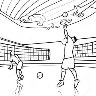 Page A Colorier Dun Match De Volleyball Excitant 41086-8974