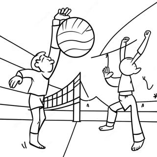 Page A Colorier Dun Match De Volleyball Excitant 41086-8975