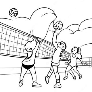 Page A Colorier Dun Match De Volleyball Excitant 41086-8976